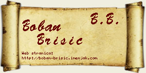 Boban Brisić vizit kartica